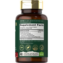 Tahoe Nutritionals Pomegranate Extract Supplement 3750 mg | 200 Capsules | Non-GMO, Gluten Free Supplement