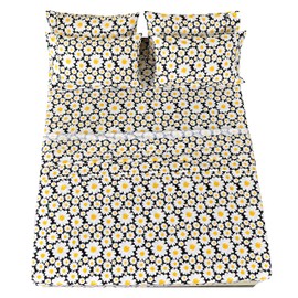 American Home Collection Ultra-Soft Microfiber Sheet Set - Double Brushed - Wrinkle and Stain Resistance - Fit 14 inches Deep Pocket - 6 Pieces Set (Queen, Yellow Daisies)