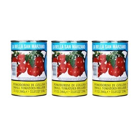 La Bella San Marzano Cherry Hillock Tomatoes 13.4 oz (380 g), 3 Pack — 100% Italian Small Tomatoes in Juice — Ideal for Sauces & Mediterranean Recipes — Product of Italy