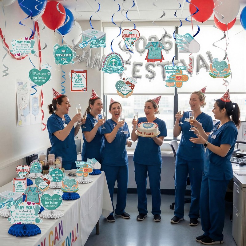 24 Pcs CNA Nurse Appreciation Decorations Thank You Honeycomb