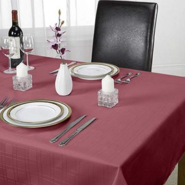 Emma Barclay Chequers - Jacquard Table Cloth in Wine - 60x84 (152x213cm)