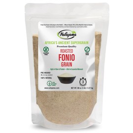 Nafajama Premium Gluten-Free Roasted Fonio Grain | Ancient African Super-Grain | Non-GMO, Vegan, High-Fiber Superfood | All-Natural, Lightly Roasted – 1 Bag of 5 lb / 2.27 kg