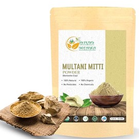 Herbs Botanica Multani Mitti Powder/Fuller's Earth Clay Powder Fine Face & Body Pack Powder for DIY Skincare, Masks, and Natural Cleansing 8 oz Resealable Pack