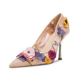 Betsey Johnson Women's Aimey Pump, Nude Floral, 7.5