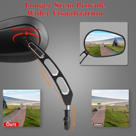 LDJXDADI Black 8mm Rear View Mirrors for Touring Road Glide FLTRX Electra Glide FLHT Road King FLHR Street Glide FLHX Sportster Dyna Softail models 1982-2023