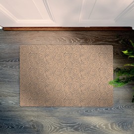 Shape28 Small Area Mat Ultra-Thin Kitchen Rug Entrance Mat with Non Slip Rubber Backing Size 24 inches x 18 inches Color Cappuccino Design 4T