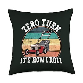 Zero Turn It's How I Roll Lawn Mower Lawnmower Zero Turn It's How I Roll, Sunset Lawn Mower Funny Lawnmower Throw Pillow, 18x18, Multicolor