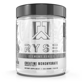 RYSE Creatine Monohydrate Powder - Supports Lean Muscle Growth, Strength, Power, Endurance, and Reduce Fatigue - Unflavored - 60 Servings