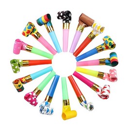 50 PCS Party Blowers Party Poppers Birthday Party Blower Party Poppers Party Blowers for Adults Party Blowers for Kids Party Bag Fillers for Kids Unisex Birthday Party Whistles(Random Color)