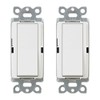 Lutron CA-1PS-WH Claro interruptor de encendido/apagado, paquete de 2, blanco,