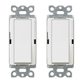 Lutron CA-1PS-WH Claro interruptor de encendido/apagado, paquete de 2, blanco, 2 unidades