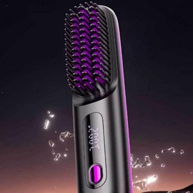 Portable Hair Styling Wireless Combo Magic Brush Comb Hair Styler Black 2ea