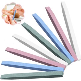 XEAOHESY 8-Piece Quartz Stone Nail File Set - Pink, Green, White, Blue - V-Shaped Design - Ideal for Nail Art