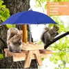 Squirrel Picnic Table Feeder Replacement Mini Umbrella for Outside (Dark-Blue)