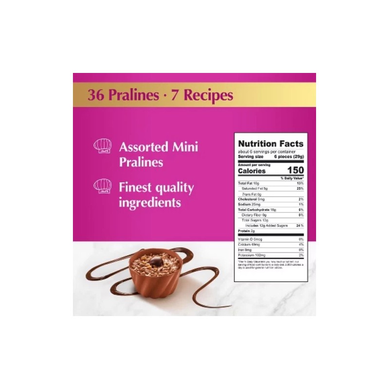 Lindt Mini Pralines Assorted Chocolate Candy Gift Box - 36ct/6.2oz