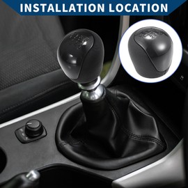 Hihaha 6 Speed Manual Gear Shift Knob for Hyundai IX35 2009-2015 / Front Automotive Gearbox Stick Shifter Lever Knob/Durable Plastic / 1 Pcs Black