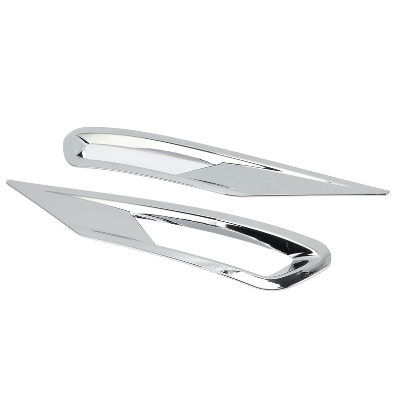 2pcs Front Fog Light Cover Trim Silver Fog Lamp Bezel