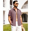 Alimens & Gentle Mens Linen Shirts Short Sleeve Button Down