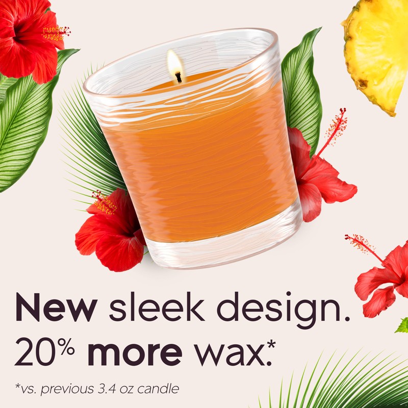 Glade 1-Wick Scented Candle Jar, Hawaiian Breeze, Air Freshener Infused