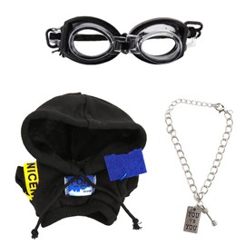 17cm Dolls Clothes Set, 3 Piece Set Outfits for 6.7inch Doll Suit, Handcrafted Stylish Doll Clothes Goggles & Necklace Accessories