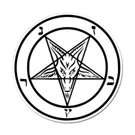 Baphomet Pentacle Goat Satan - 3" Vinyl Sticker - for Car Laptop I-Pad Phone Helmet Hard Hat - Waterproof Decal