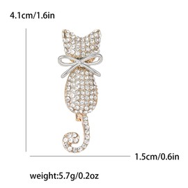 GamTelightpe Butterfly Brooch for Cats Cubic Zirconia Shiny Brooch for Women Men Gifts for New Year Gold Stainless Steel Rhinestone, Rhinestone Stainless Steel