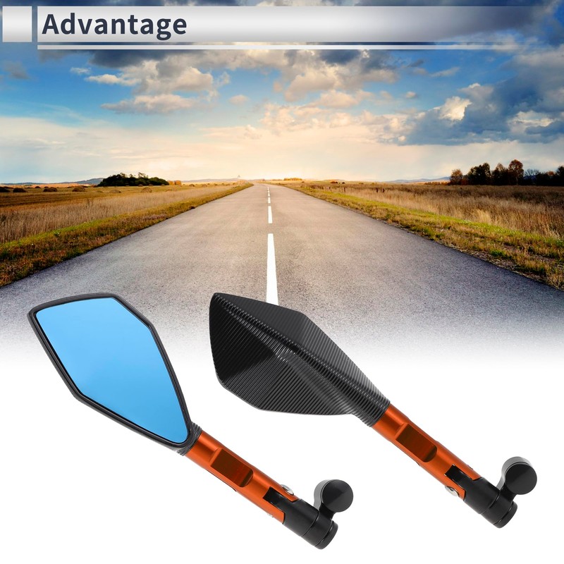 RATCHROLL 1 Set Universal Motorcycle Rear View Mirrors Adjustable Bar