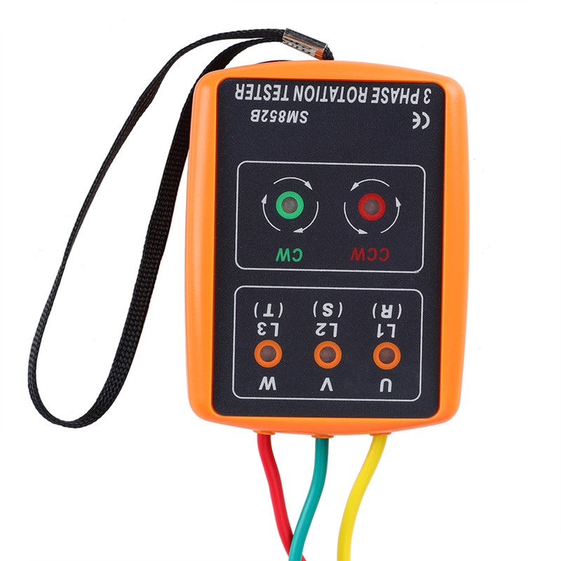 SM-852B 3-Phase 60V~600V AC Sequence Order Rotation Indicator Tester 20Hz-400Hz