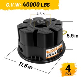 HOXWELL 4PCS 6''H RV Trailer Jack Block with Bag, Camper Stabilizer Blocks for Travel Trailer, Use for Any Tongue Jack, Post, Foot, 5th Wheels, Round or Square or Scissor Stabilizer