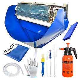 Ac Cleaning Bag with Wall Protection Cloth, 13Pcs Mini Split Cleaning Kit, Ac Cleaning Kit, Air Conditioner Cleaning Kit, Split Ac Unit Cleaning Kit, Mini Split Air Conditioner Cleaning Bag
