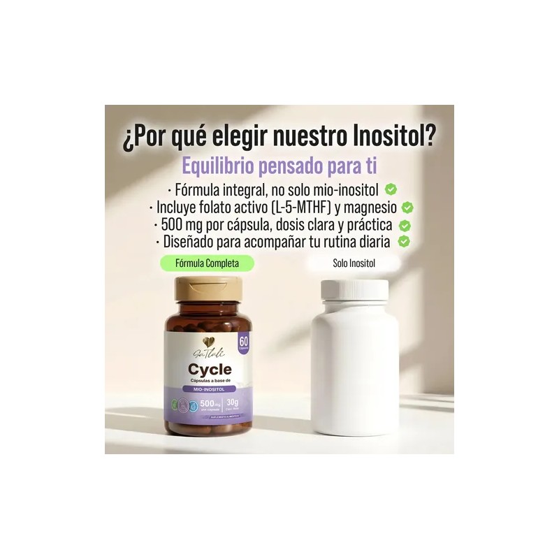 Inositol Mio-inositol 500mg 60cap Mujeres Ga Tlali Sin Sabor
