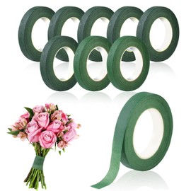 Phinus 9 Rolls Floral Tape, 1/2 Inch x 30 Yard Flower Tape, Green Floral Tape for Floral Crafts Supply, Bouquet Stem Wrapping, Wedding Bouquet (Dark Green and Green)