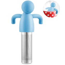 Hicarer 1 Piece Tea Infuser for Loose Tea Cute Fine Mesh Strainer Stainless Steel Filter Ball Diffuser Steeper for Teacups Teapots (Blue)             