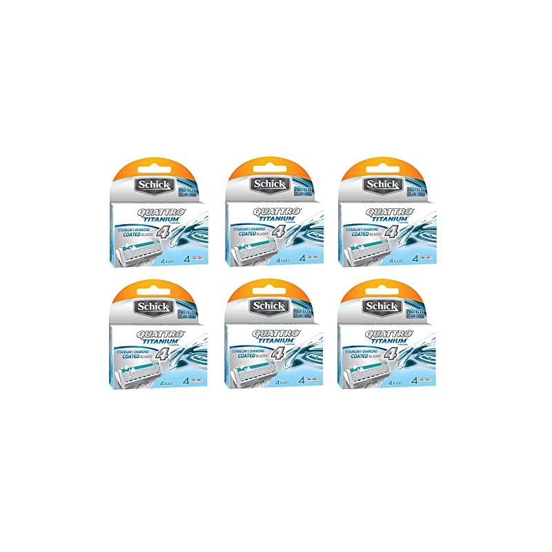 Schick Quattro Titanium Razor Blade Refills for Men - 24