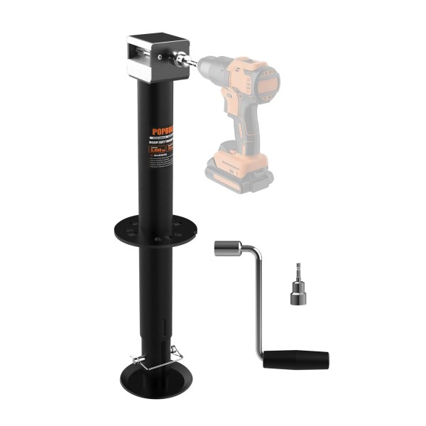 TYT 5000lb A-Frame Trailer Jack, 25" Vertical Travel, Cordless Drill,