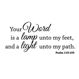 Newclew Your Word is a lamp Unto My feet, and a Light Unto My Path. Psalm 119:105 Wall Art Sayings Sticker Décor Decal Prayer Church Jesus Lord Prayer Bible