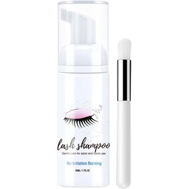Limpiador de Maquillaje de Pestañas 50ml de Plástico Blanco Extensión de Pestañas, Champú para Pestañas, Pestaña, Pestañas para Extensiones