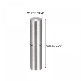 sourcing map Weld on Barrel Hinges, 60mm x 14mm Male to Female 304 Stainless Steel Hinge Pin for Metal Home Gate Door Window 2 Pairs