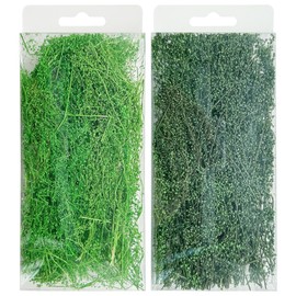 Woohome 2 Colour Scenics Grass Tuft, DIY Miniature Static Grass Tuft, Model Trees Bush for Miniature Tabletop Games, Model Railway, Off-Road Construction, Grass Green and Dark Green