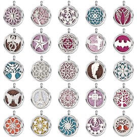 Vie Jeune - Juego de colgantes de jaula de perlas mixtas, difusor de aceite esencial, collar y pulsera, joyería artesanal, abalorio a granel difusor de aromaterapia, regalos para mujeres y niñas, Metal, No es una piedra preciosa