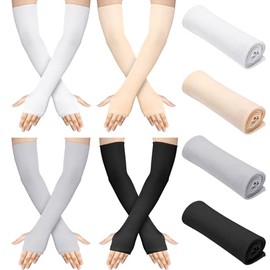 Bememo Fingerless Elbow Length UV Protection Gloves - 4 Pack
