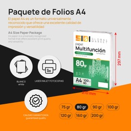A4 Paper 80g Printer Paper A4 Pack for School, Work or Home Use, A4 Sheets for Copier and Multipurpose, A4 Paper Extra White - SIDI (100 h, 80 g)