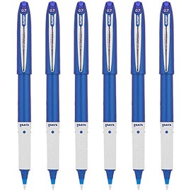 uni-ball UB-247 Grip Liquid Ink Rollerball Pens - 0.7mm Nib - Blue Ink - Pack of 6