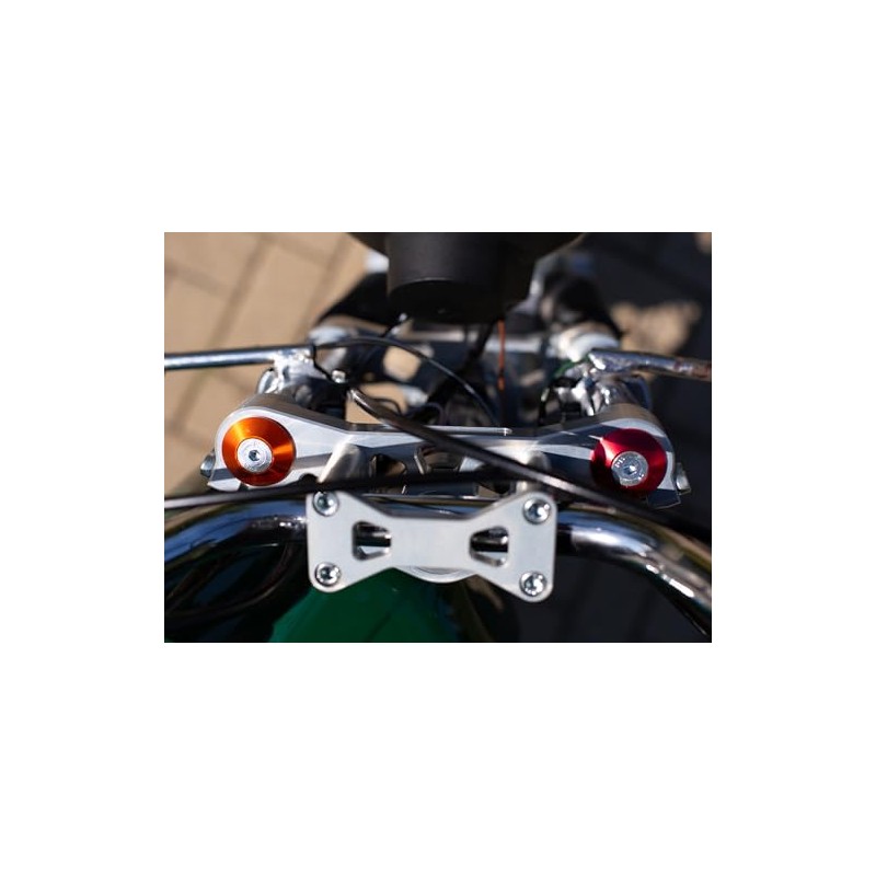 CNC Fork Caps / Countersunk Discs Aluminium Red for S51,