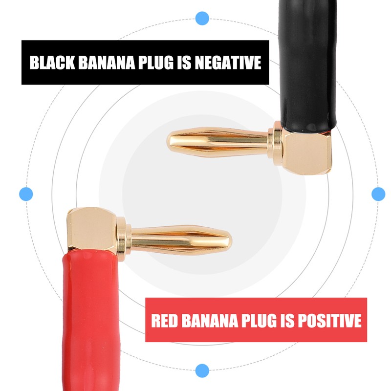 HI-FI Pure Copper Speaker Cable Right Angle L Type Banana