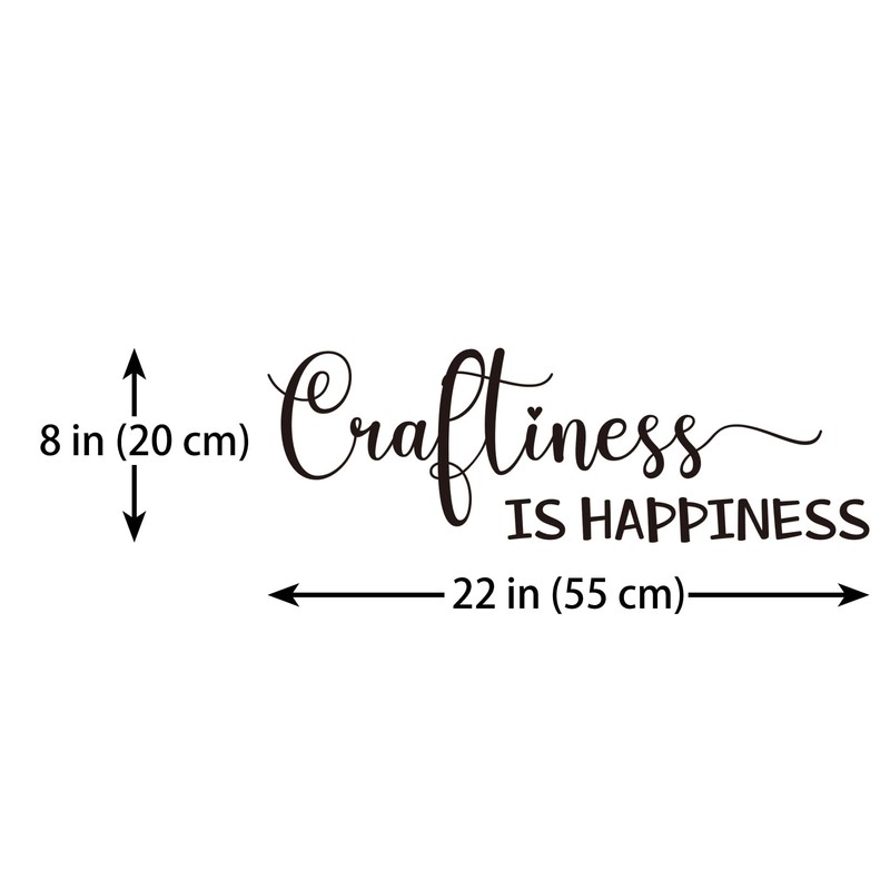 Craftiness is Happiness Vinyl Wall Decal Funny Quotes Home Mural