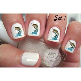 Bass Fish Girls Fish Too Set 1 Nail Art Decals
