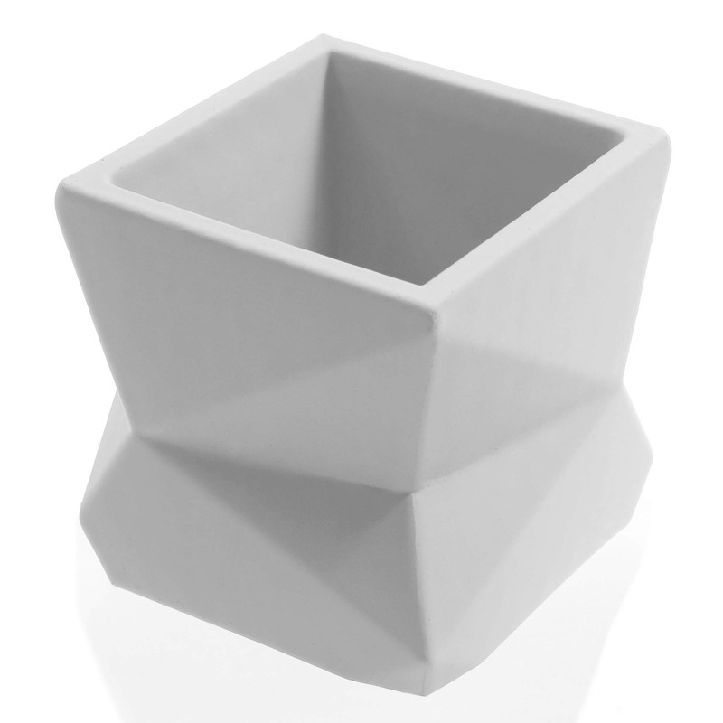 CONCRETTE Flower Pot, Matte White, 9x9x9 cm