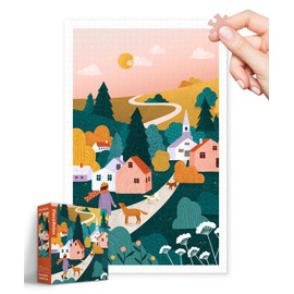 PieceRelax Plastic Jigsaw Puzzles for Adults 1000 Pieces Bea Muller - Sunset Walk in The Town Most Satisfying Table Games and Gifts No Puzzle Mat Required [H3497]