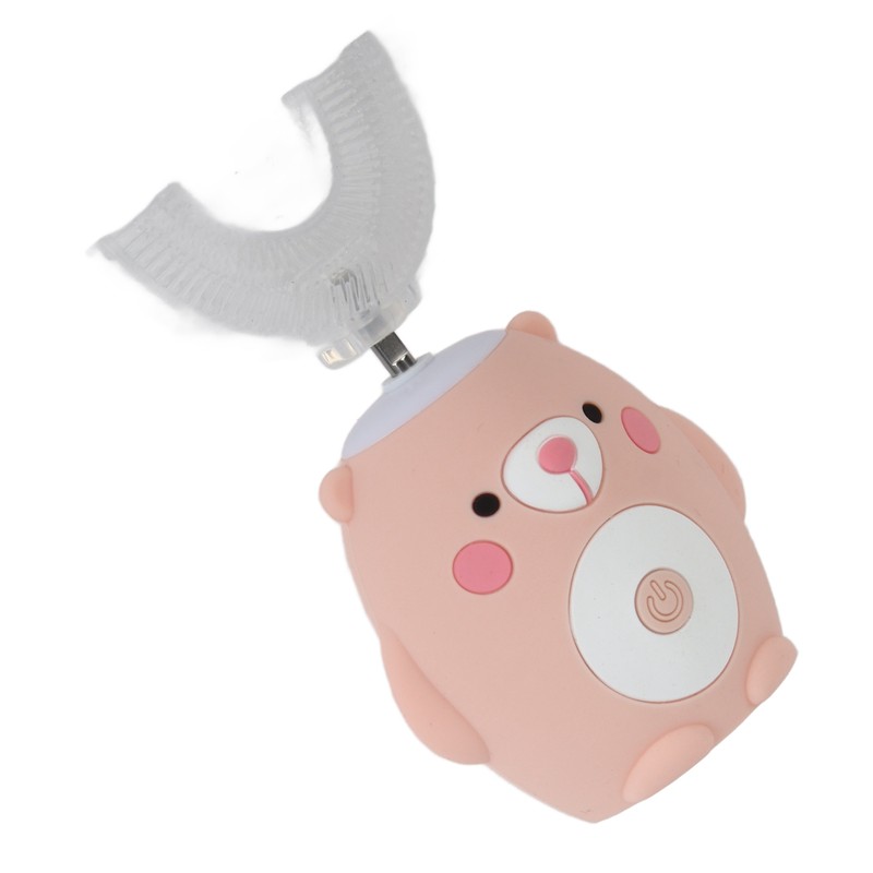 Cute Cartoon Bear Pattern U Shaped Automatic Toothbrush Electric Children